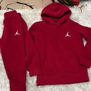 Jordan Kids Red Hoodie and Jogger Set